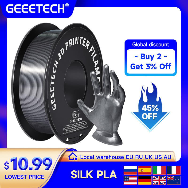 3D Printing Nylon - Geeetech 1 kg 1,75 mm Seiden-PLA-Filament