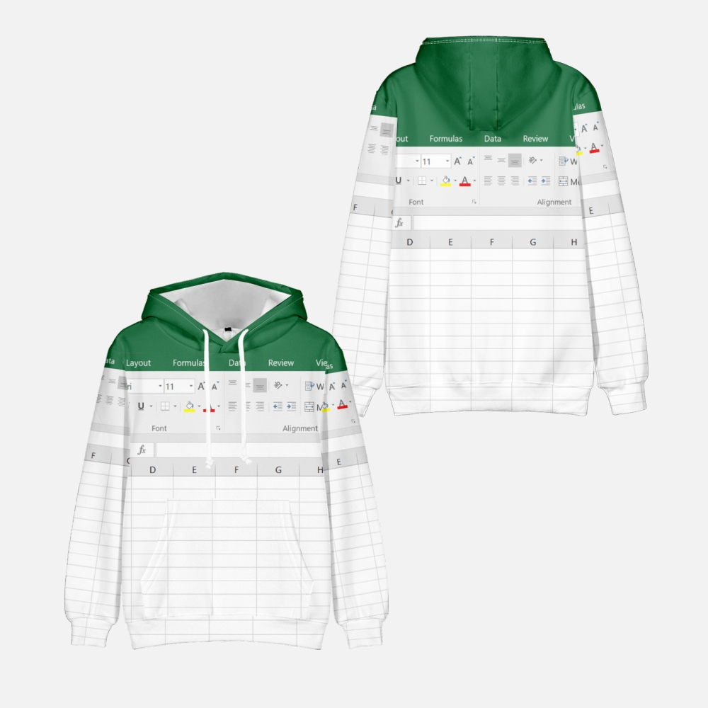 3D Printing Online Service - Casual Excel Hoodie Für Männer Und