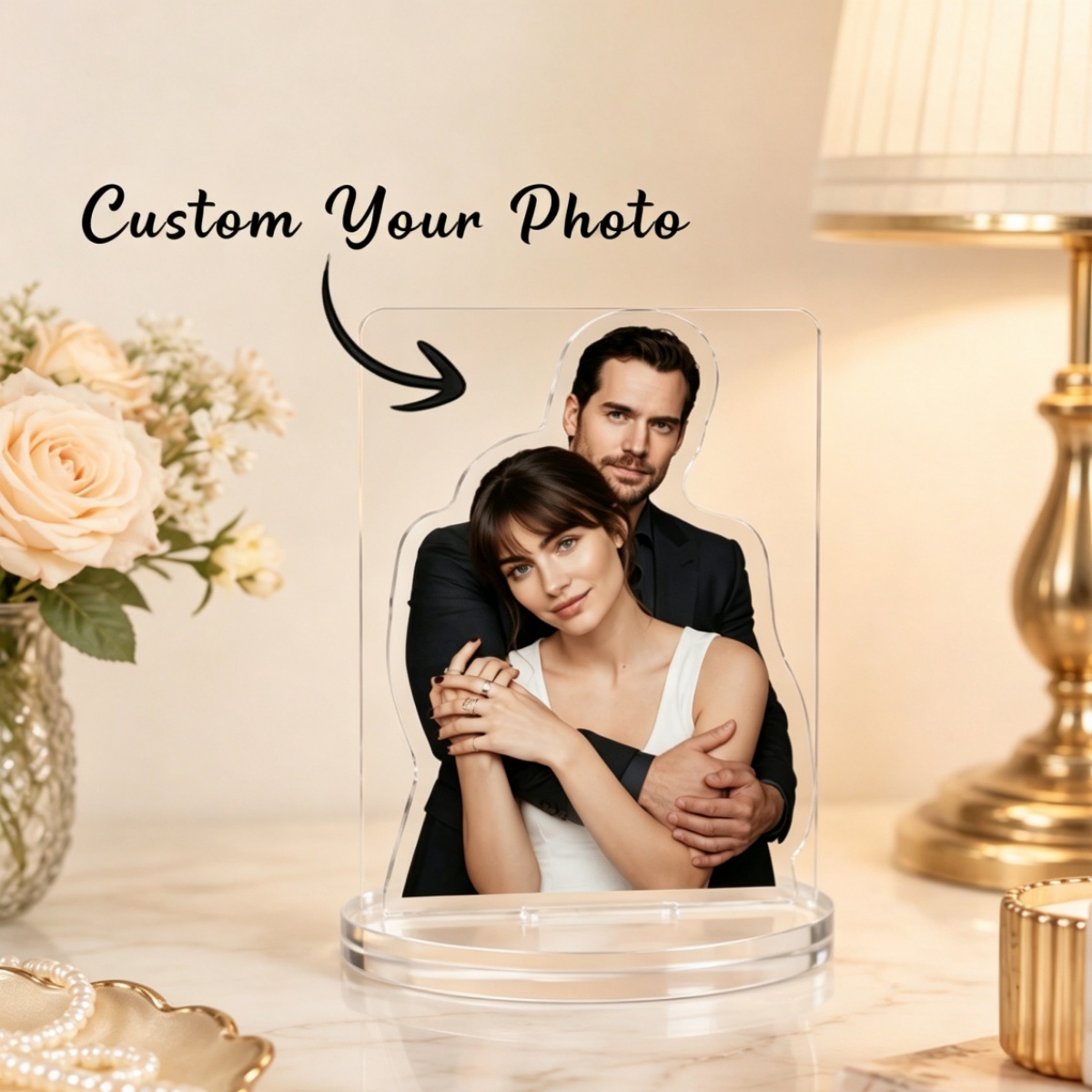 3D Printing Custom - Maßgefertigte Acryl-Charakterporträts – Foto-Acryl-Ornamente, Hochzeitsandenken, Personalisierte