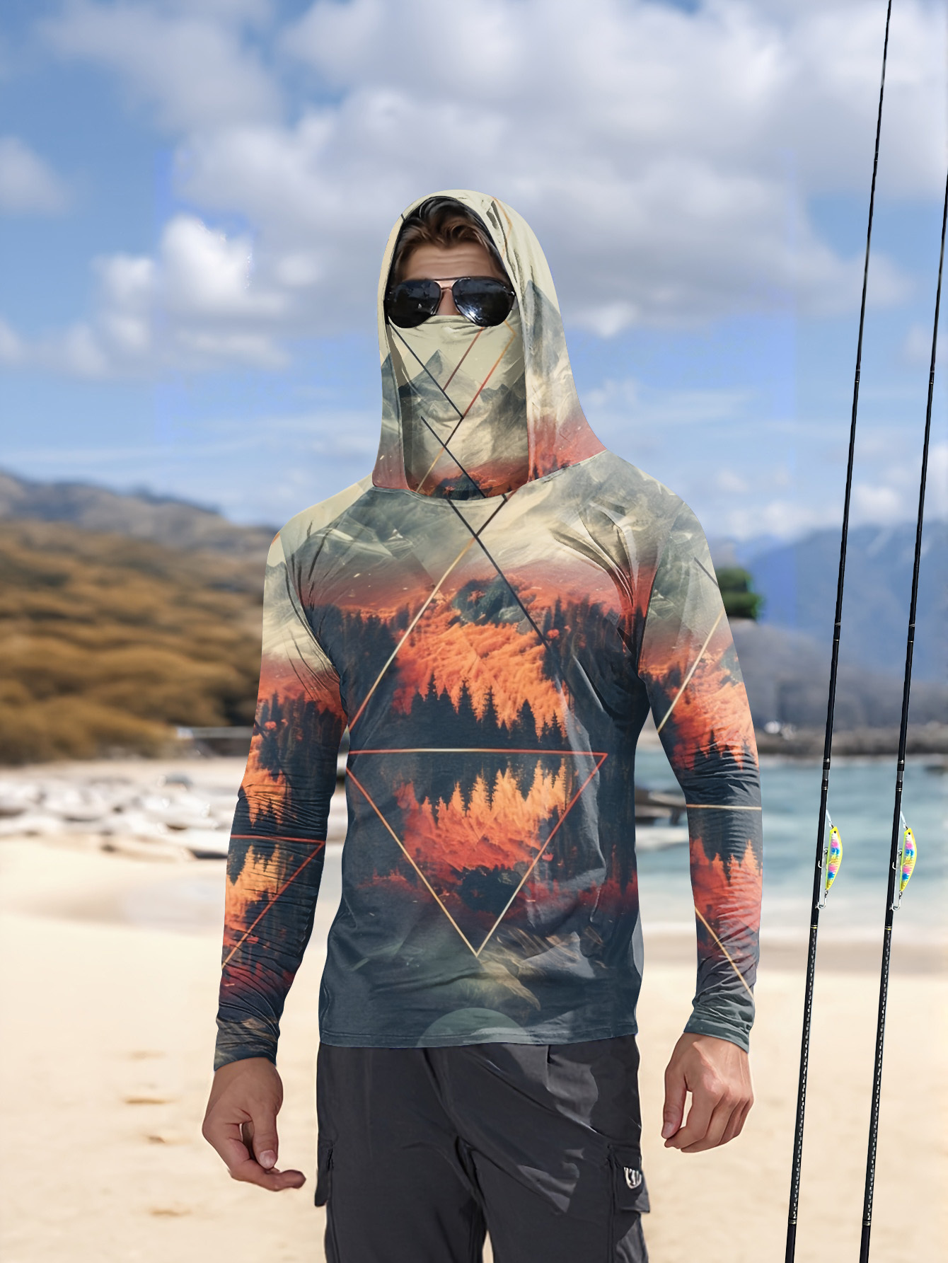 Outdoor-Anglerhoodie für Herre – 3D Printing Mask Bewertung und Preis